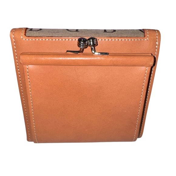 Dooney & Bourke Brown/Tan Signature Wallet Great Condition Credit Cards, Coin - Picture 5 of 6